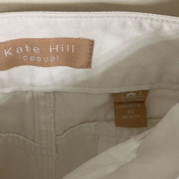 Kate Hill 14 White Zippered Pockets Wide Leg Pants - Picture 3 of 15